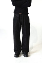 Straight Loose Fit Black Selvedge Denim Pants