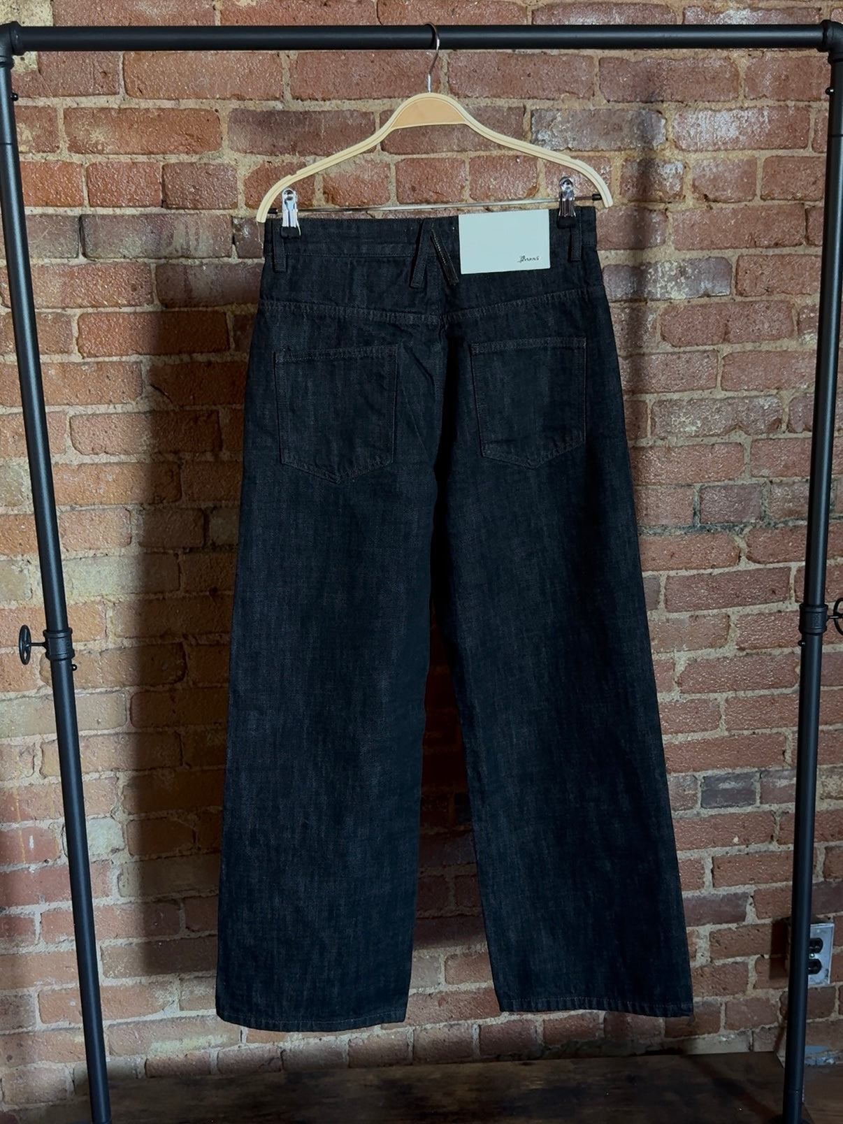 Straight Loose Fit Black Selvedge Denim Pants